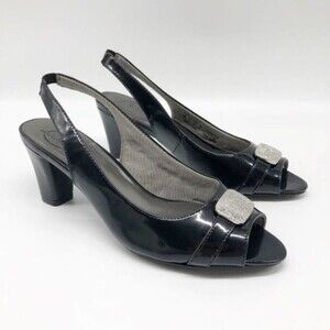 LIFE STRIDE Black Heloise Sling Back Heels 